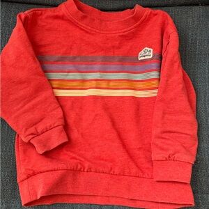 Patagonia Kids Crewneck Sweatshirt, Rainbow Stripes, Red, 2T